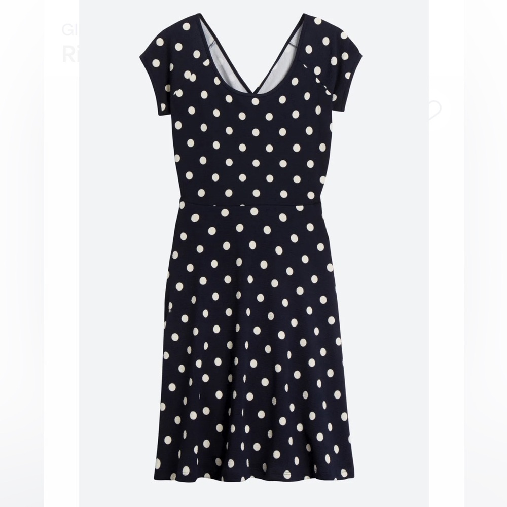GILLI Rinna Dress Polka navy Dot V-Neck size medium stitch fix cut out back
